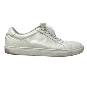 Banana Republic Patent Leather Lace Up Shoe Sneaker White - 10